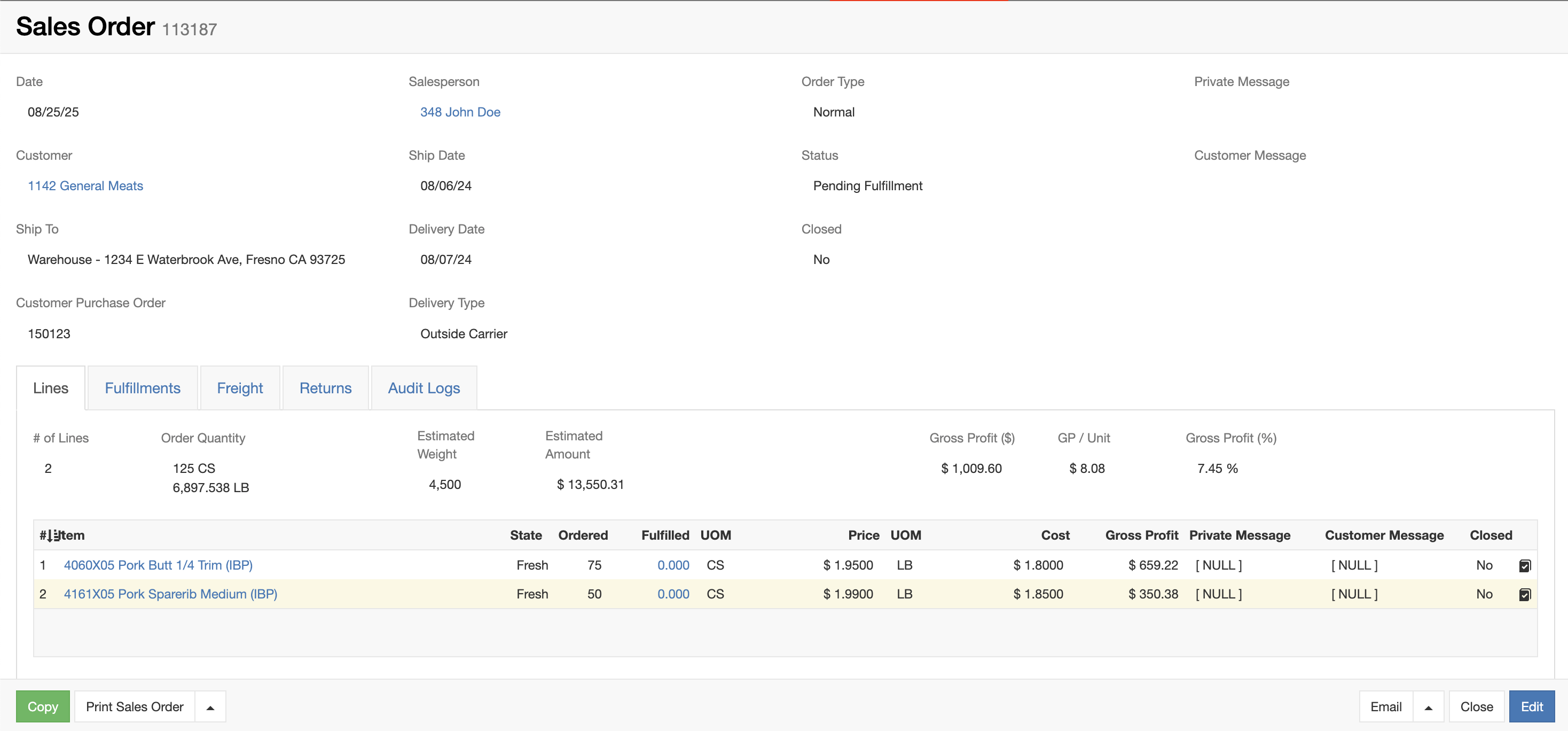 ERP Sales Order Management System